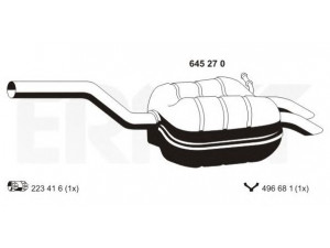 ERNST 645270 galinis duslintuvas 
 Išmetimo sistema -> Duslintuvas
1K5 253 609 D