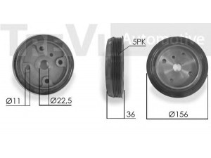 TREVI AUTOMOTIVE PC1188 skriemulys, alkūninis velenas 
 Diržinė pavara -> Dirželio skriemulys
8642400