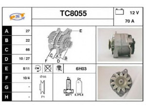 SNRA TC8055 kintamosios srovės generatorius 
 Elektros įranga -> Kint. sr. generatorius/dalys -> Kintamosios srovės generatorius
5705H3, 5705Z2