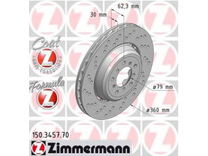 ZIMMERMANN 150.3457.70 stabdžių diskas 
 Dviratė transporto priemonės -> Stabdžių sistema -> Stabdžių diskai / priedai
3411 2 283 385, 3411 2 283 801