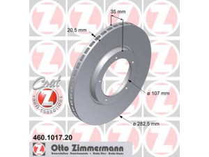 ZIMMERMANN 460.1017.20 stabdžių diskas 
 Stabdžių sistema -> Diskinis stabdys -> Stabdžių diskas
477 405 083 A, 901 351 041 16, 901 351 041 18