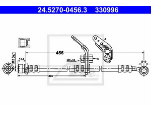 ATE 24.5270-0456.3 stabdžių žarnelė 
 Stabdžių sistema -> Stabdžių žarnelės
01464-SDA-A01, 01464-SEA-E00