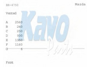 KAVO PARTS BR-4750 stabdžių diskas