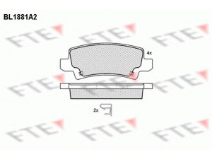 FTE BL1881A2 stabdžių trinkelių rinkinys, diskinis stabdys 
 Techninės priežiūros dalys -> Papildomas remontas
04466-02020, 04466-02040, 04466-02070
