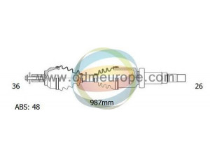 ODM-MULTIPARTS 18-152201 kardaninis velenas 
 Ratų pavara -> Kardaninis velenas
8251776, 8601524, 8602588, 8603877