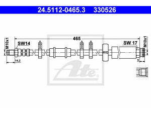 ATE 24.5112-0465.3 stabdžių žarnelė 
 Stabdžių sistema -> Stabdžių žarnelės
4806 71, 1311401080, 4806 71
