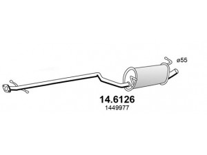 ASSO 14.6126 vidurinis duslintuvas 
 Išmetimo sistema -> Duslintuvas
1342380, 1368690, 1368692, 1449977
