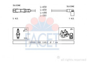 FACET 4.9585 uždegimo laido komplektas 
 Kibirkšties / kaitinamasis uždegimas -> Uždegimo laidai/jungtys
06A 905 409 L, 06A 905 430 AC, 06A 905 430 AD