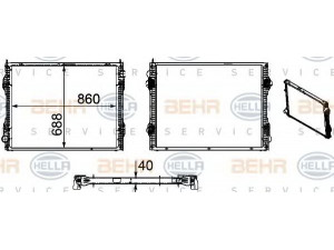 HELLA 8MK 376 756-171 radiatorius, variklio aušinimas 
 Aušinimo sistema -> Radiatorius/alyvos aušintuvas -> Radiatorius/dalys
1 766 125, 1 769 999, 1 798 689