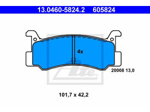 ATE 13.0460-5824.2 stabdžių trinkelių rinkinys, diskinis stabdys 
 Techninės priežiūros dalys -> Papildomas remontas
04492-87707-000, 04492-87708-000