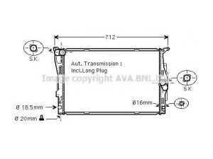 AVA QUALITY COOLING BWA2303 radiatorius, variklio aušinimas 
 Aušinimo sistema -> Radiatorius/alyvos aušintuvas -> Radiatorius/dalys
17117542199, 17117562079, 7542199