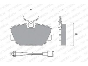 WEEN 151-1264 stabdžių trinkelių rinkinys, diskinis stabdys 
 Techninės priežiūros dalys -> Papildomas remontas
34111154442, 34111154443, 34111155998