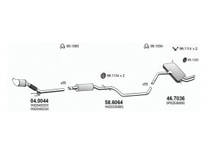 ASSO ART3619 išmetimo sistema 
 Išmetimo sistema -> Išmetimo sistema, visa