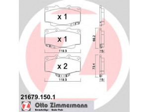 ZIMMERMANN 21679.150.1 stabdžių trinkelių rinkinys, diskinis stabdys 
 Techninės priežiūros dalys -> Papildomas remontas
044650K020, 0446535031, 0446535040