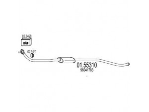 MTS 01.55310 vidurinis duslintuvas 
 Išmetimo sistema -> Duslintuvas
96041783