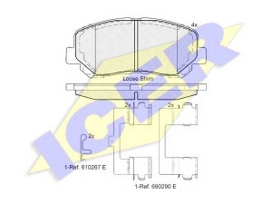 ICER 182055 stabdžių trinkelių rinkinys, diskinis stabdys 
 Techninės priežiūros dalys -> Papildomas remontas
K0Y1-33-23Z, K0Y1-33-28Z, KDY9-33-28Z
