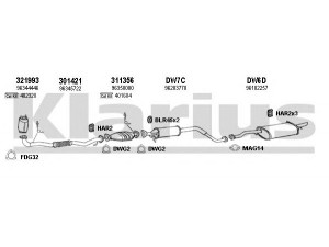 KLARIUS 310037U išmetimo sistema 
 Išmetimo sistema -> Išmetimo sistema, visa