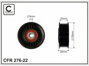 CAFFARO 276-22 įtempiklio skriemulys, V formos rumbuotas diržas 
 Diržinė pavara -> V formos rumbuotas diržas/komplektas -> Įtempiklio skriemulys
076 145 261 A