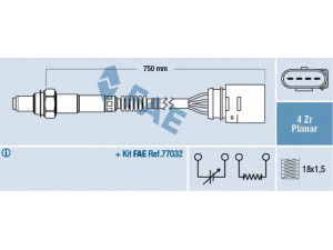 FAE 77907 lambda jutiklis 
 Variklis -> Variklio elektra
06A 906 262 BM, 06A 906 262 CN