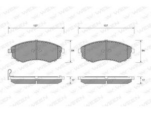 WEEN 151-1170 stabdžių trinkelių rinkinys, diskinis stabdys 
 Techninės priežiūros dalys -> Papildomas remontas
5810128A00, 5810128A20, 5810129A10
