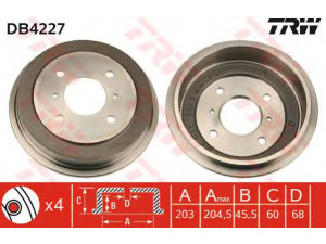 TRW DB4227 stabdžių būgnas 
 Stabdžių sistema -> Būgninis stabdys -> Stabdžių būgnas
4320697J10