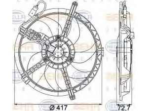 HELLA 8EW 351 042-741 ventiliatorius, radiatoriaus 
 Aušinimo sistema -> Oro aušinimas
17 42 2 754 854, 2 754 854