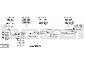 BOSAL 012.970.24 išmetimo sistema 
 Išmetimo sistema -> Išmetimo sistema, visa