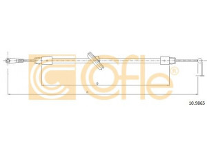 COFLE 10.9865 trosas, stovėjimo stabdys 
 Stabdžių sistema -> Valdymo svirtys/trosai
9064202385, 9064205285, A9064202385