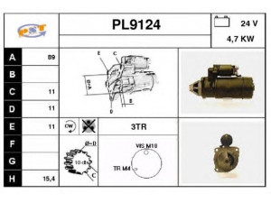SNRA PL9124 starteris
00025841036, 81262019011, 81262019013