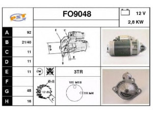 SNRA FO9048 starteris 
 Elektros įranga -> Starterio sistema -> Starteris