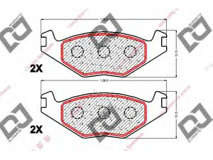 DJ PARTS BP2102 stabdžių trinkelių rinkinys, diskinis stabdys
41060-V4391, 41060-V4960, 41060-V4961