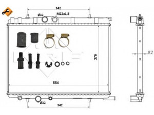 NRF 53424 radiatorius, variklio aušinimas 
 Aušinimo sistema -> Radiatorius/alyvos aušintuvas -> Radiatorius/dalys
132322, 133038, 133040, 133053