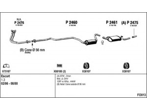 FENNO FO013 išmetimo sistema 
 Išmetimo sistema -> Išmetimo sistema, visa