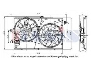 AKS DASIS 098114N ventiliatorius, radiatoriaus 
 Aušinimo sistema -> Oro aušinimas
1117753, 1152920, 1152921, 1201386
