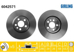 GIRLING 6042571 stabdžių diskas 
 Dviratė transporto priemonės -> Stabdžių sistema -> Stabdžių diskai / priedai
4246P2, 4249H7, 1325772080, 1340179080