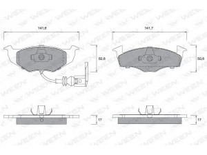 WEEN 151-1144 stabdžių trinkelių rinkinys, diskinis stabdys 
 Techninės priežiūros dalys -> Papildomas remontas
6Q0698151B, 6Q0698151B