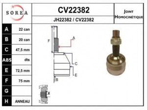 EAI CV22382K jungčių komplektas, kardaninis velenas 
 Ratų pavara -> Sujungimai/komplektas