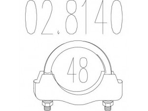 MTS 02.8140 vamzdžių sujungimas, išmetimo sistema 
 Dviratė transporto priemonės -> Išmetimo sistema -> Atskiros surinkimo dalys -> Gnybtas