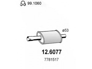 ASSO 12.6077 vidurinis duslintuvas 
 Išmetimo sistema -> Duslintuvas
46548655, 46548754, 7778293, 7781517