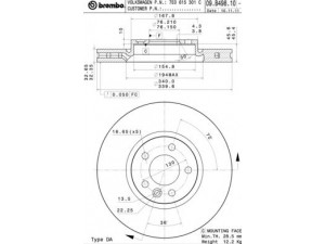 BREMBO 09.B498.10 stabdžių diskas 
 Stabdžių sistema -> Diskinis stabdys -> Stabdžių diskas
7E0615301C