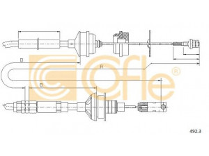 COFLE 492.3 sankabos trosas 
 Dviratė transporto priemonės -> Kabeliai ir tachometro velenaai -> Sankabos trosas