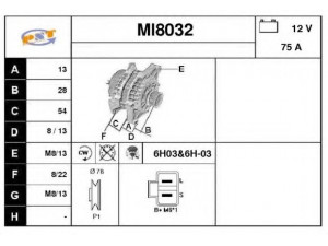 SNRA MI8032 kintamosios srovės generatorius
A3T41376, A3T41876, MD111233