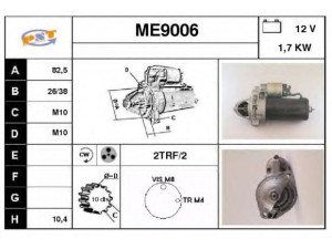 SNRA ME9006 starteris 
 Elektros įranga -> Starterio sistema -> Starteris