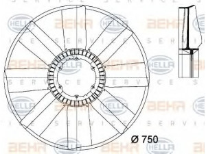 HELLA 8MV 376 733-231 ventiliatoriaus ratas, variklio aušinimas 
 Aušinimo sistema -> Radiatoriaus ventiliatorius
003 205 31 06, A 003 205 31 06