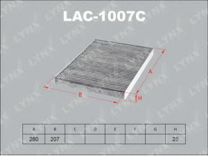 LYNXauto LAC-1007C filtras, salono oras 
 Techninės priežiūros dalys -> Techninės priežiūros intervalai
1J0 819 644, 1J0 819 644 A, 1J0 819 648