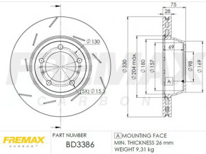 FREMAX BD-3386 stabdžių diskas 
 Stabdžių sistema -> Diskinis stabdys -> Stabdžių diskas
97035240300