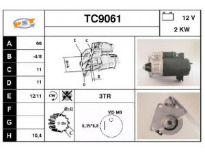 SNRA TC9061 starteris 
 Elektros įranga -> Starterio sistema -> Starteris
7701351398