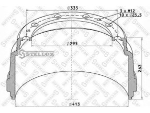 STELLOX 85-00017-SX stabdžių būgnas
392391