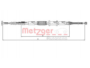 METZGER 461.9 trosas, stovėjimo stabdys 
 Stabdžių sistema -> Valdymo svirtys/trosai
46462766, 46468158, 7773001
