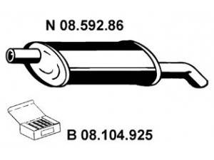 EBERSPÄCHER 08.592.86 galinis duslintuvas 
 Išmetimo sistema -> Duslintuvas
8 52 899, 8 52 927, 8 52 936